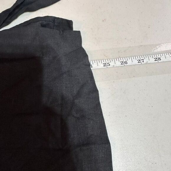 NWT Banana Republic Linen Tie Back Black Split Hem Blouse Small - Picture 3 of 15